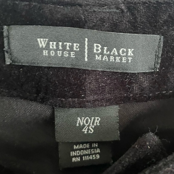 White House Black Market Black Plush Velvet Pants Size 4 - Picture 3 of 9